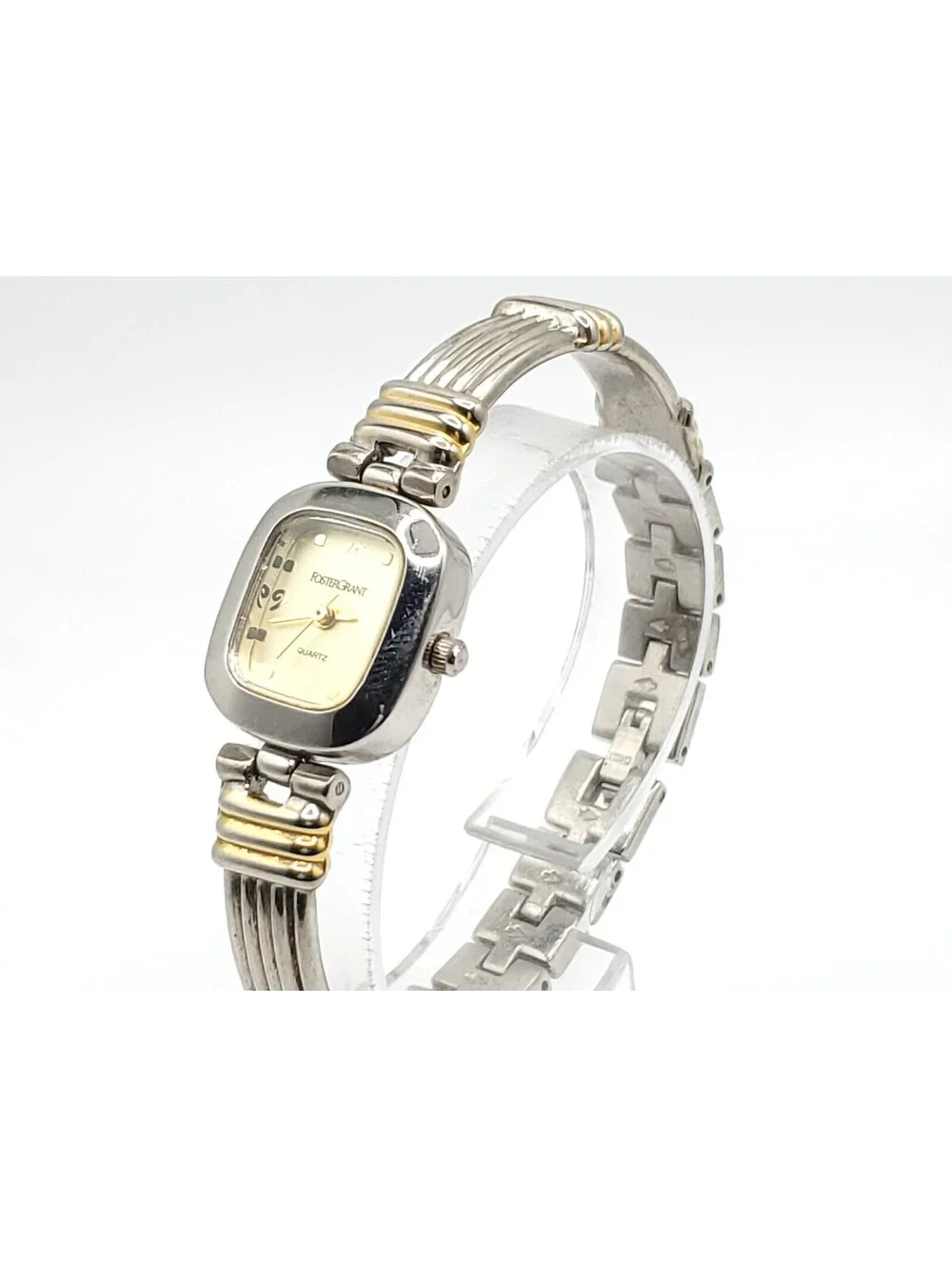 Foster Grant Quartz Watch Womens New Battery Two-Tone Dial 20mm